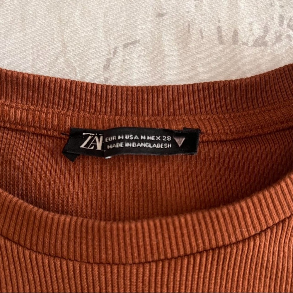 Zara Rust Ruched Mini Dress - Picture 2 of 3